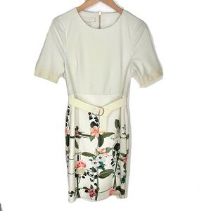 Ted Baker | Zip |  Short sleeve | Floral  Midi Dress | Size Usa 8-10